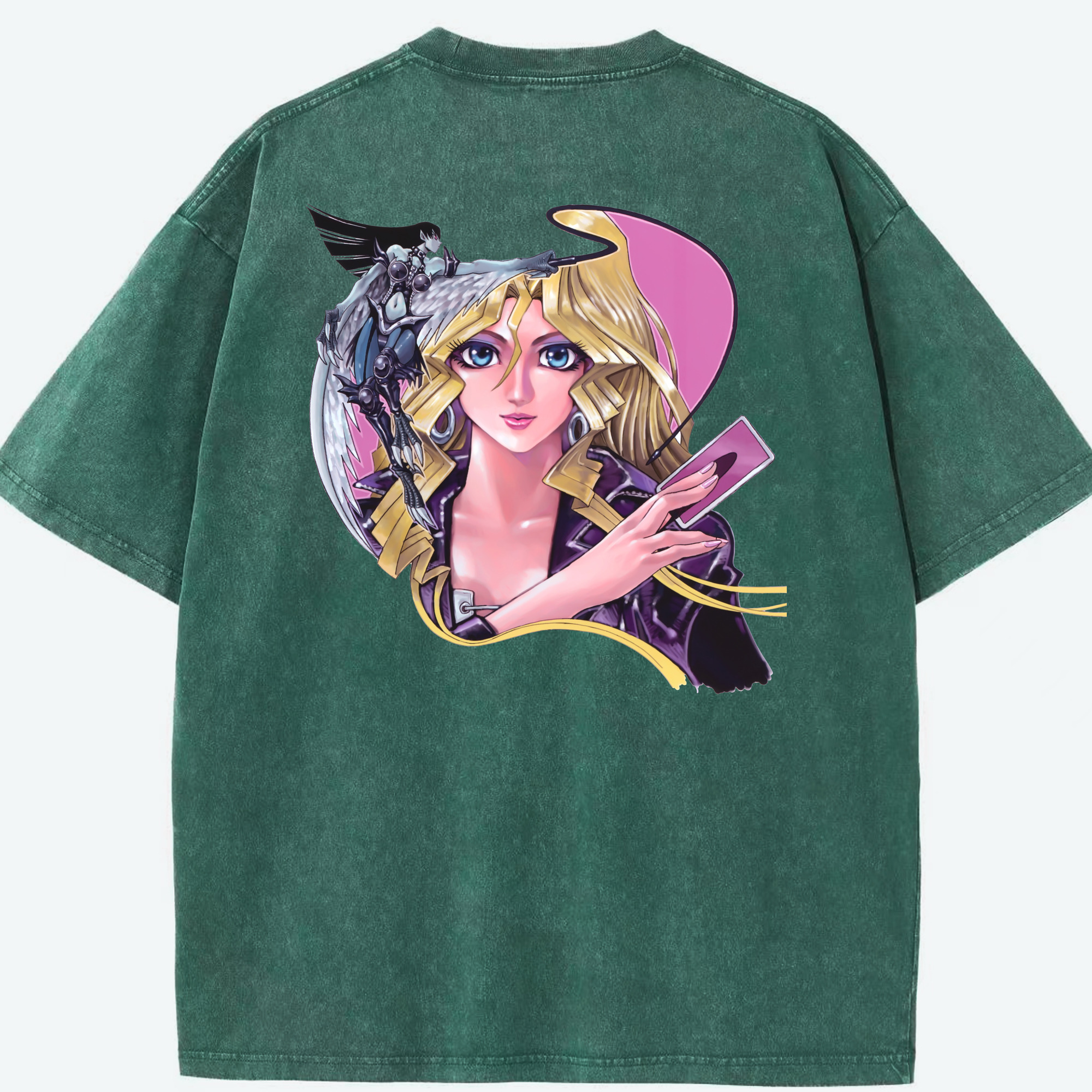 （画像用） 遊☆戯☆王 Yu-Gi-Oh! 綿100% ヴィンテージ風 半袖Tシャツ（背面プリント）